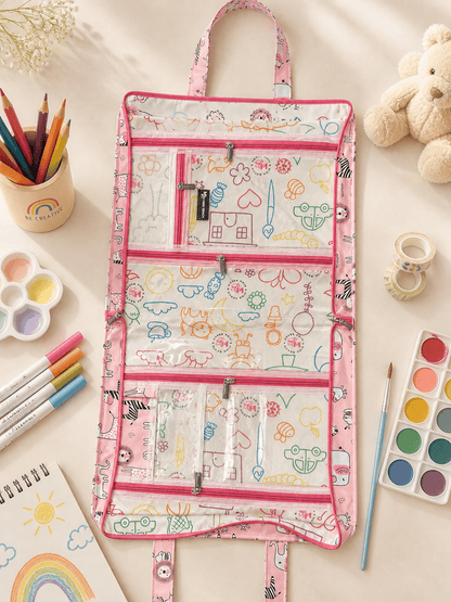 Personalised Pink Jungle Art Drawing kit Bag