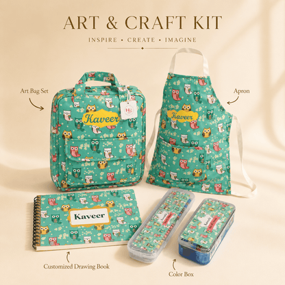 Personalised Owl & Daisy Art and Craft Hamper