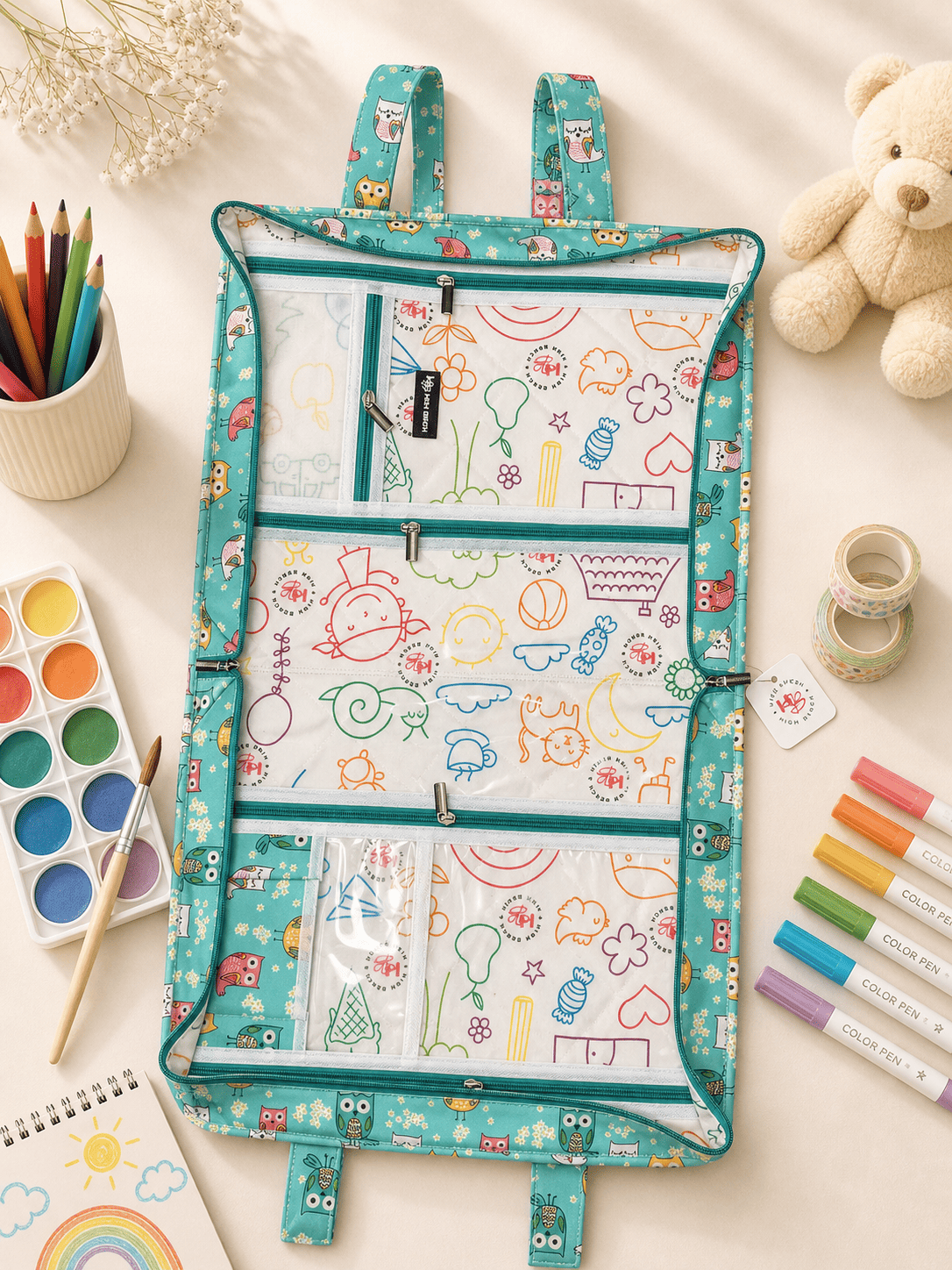 Personalised Owl Art Drawing kit Bag