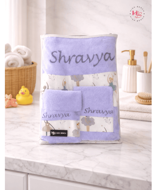 Personalised kids Dainty Ballerinas Bath Set