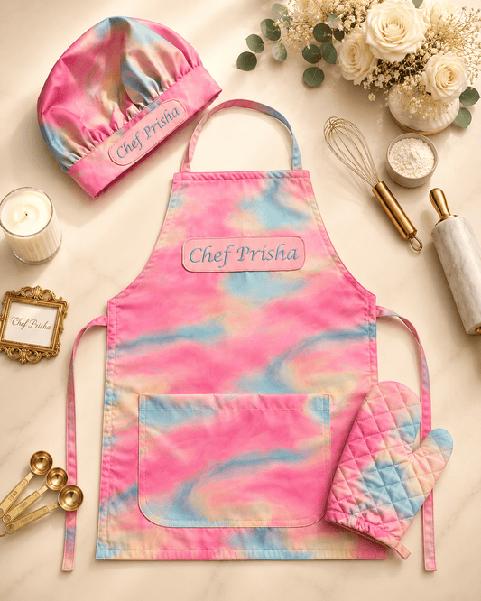 Premium Personalised Kids Dream Swirl Apron Set