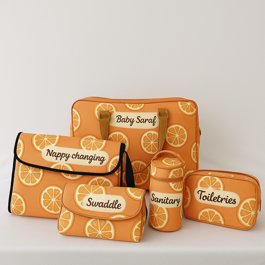 Orange Print Mommy Bag