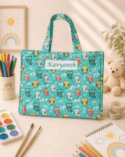 Personalised Owl Art Drawing kit Bag