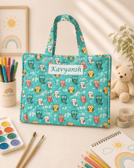 Personalised Owl Art Drawing kit Bag