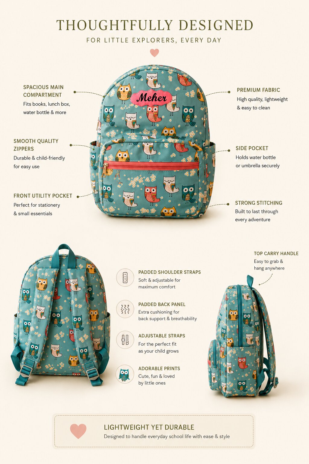 Owl School Bag
