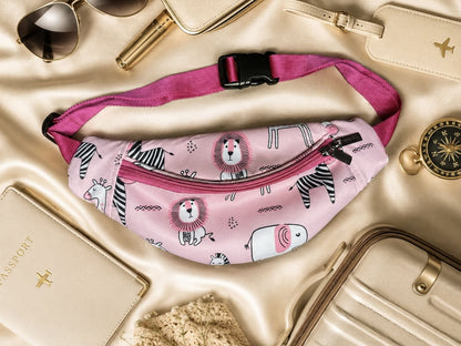 Personalized Pink Jungle Planet Fanny Bag