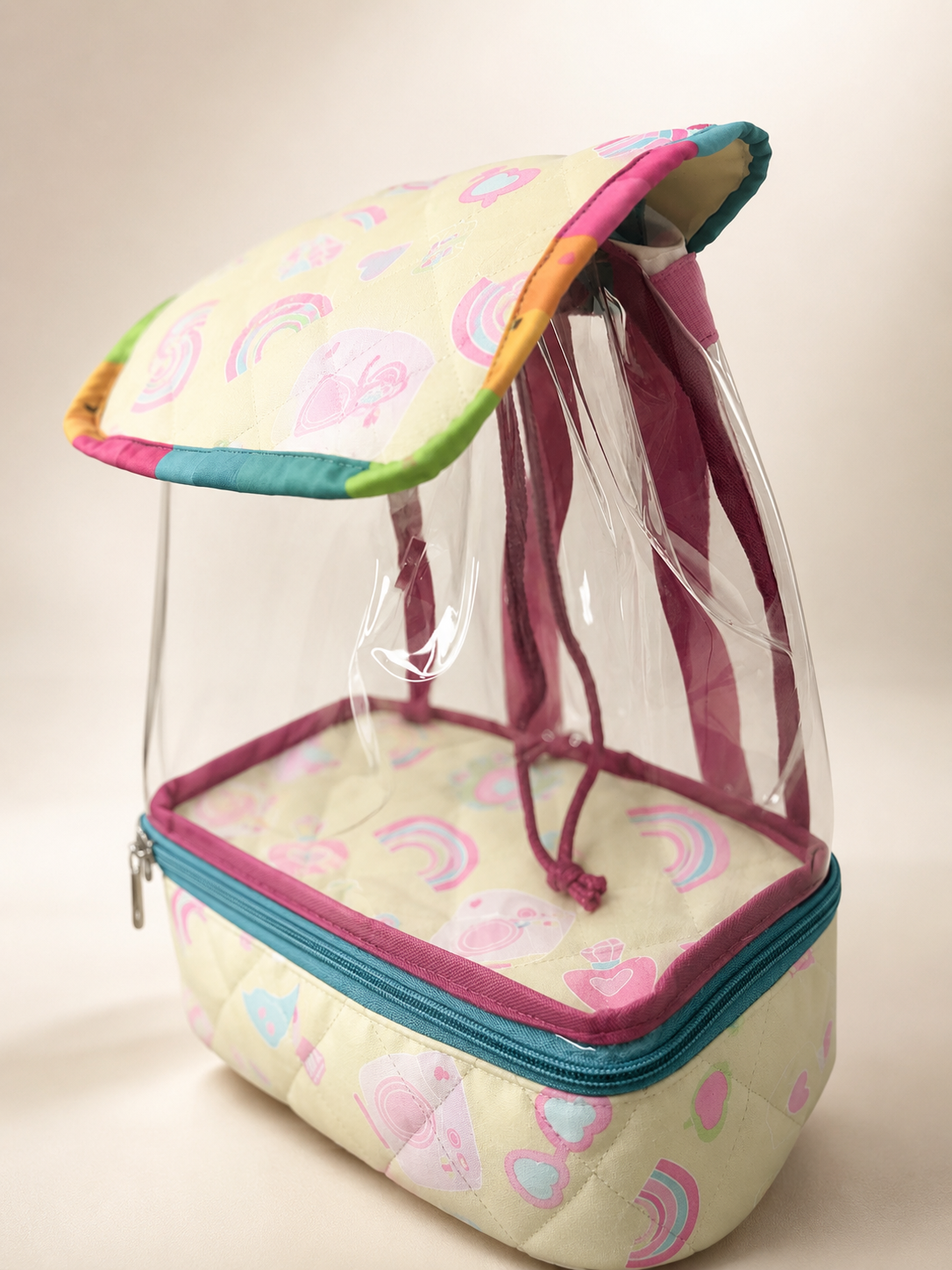 Personalised Rainbow Camera Drawstring Backpack