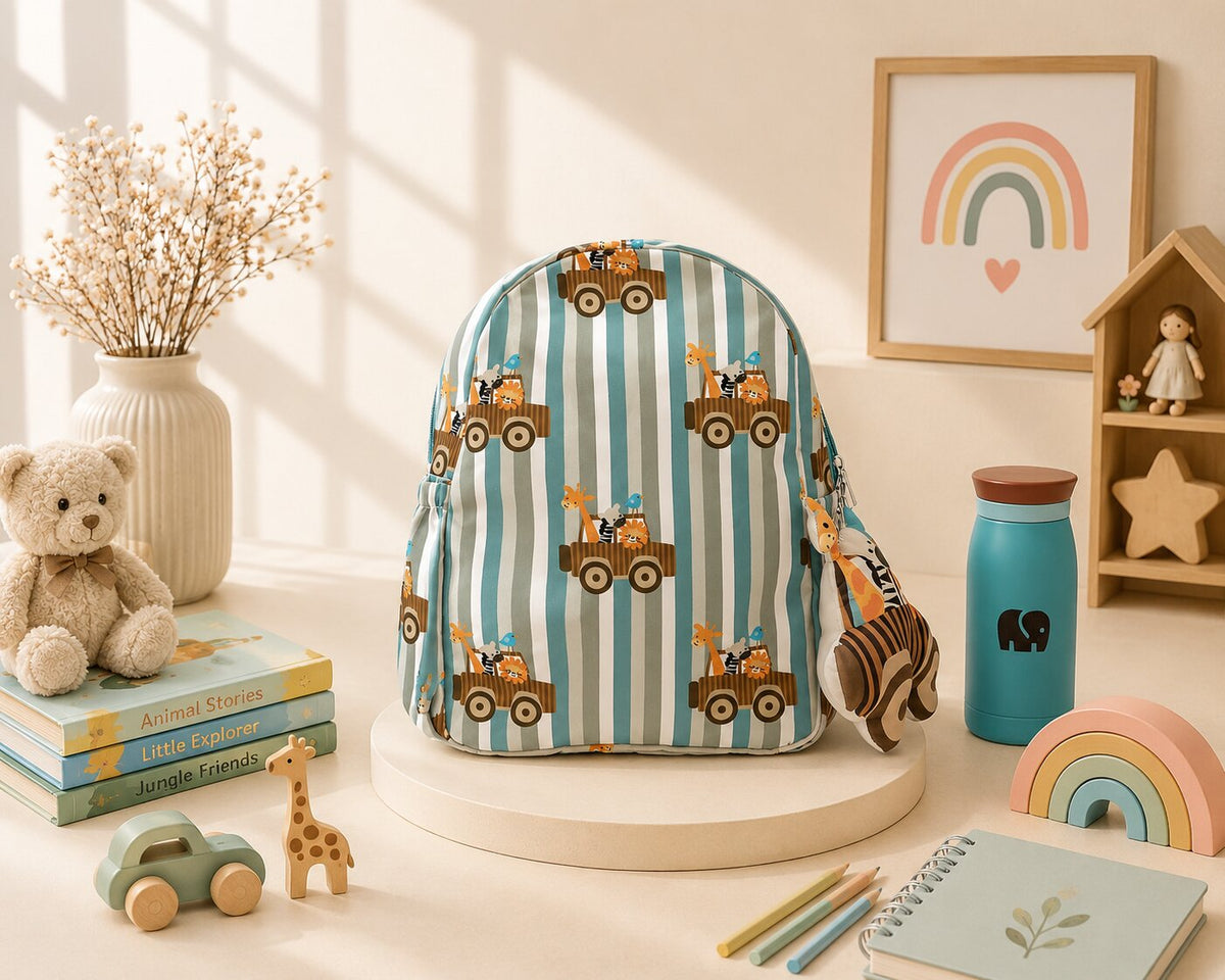 Striped Animal School Bag