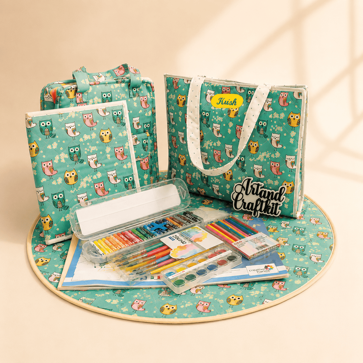 Personalised Owl & Daisy Art and Craft Hamper