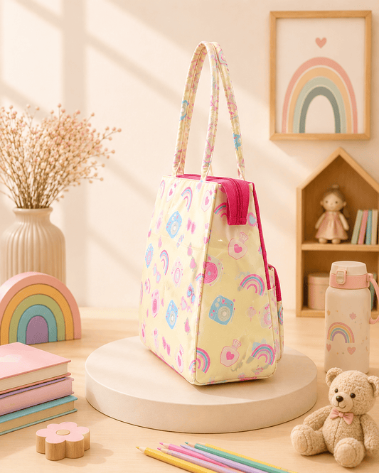 Personalised Kids Camera Rainbow Tote Bag