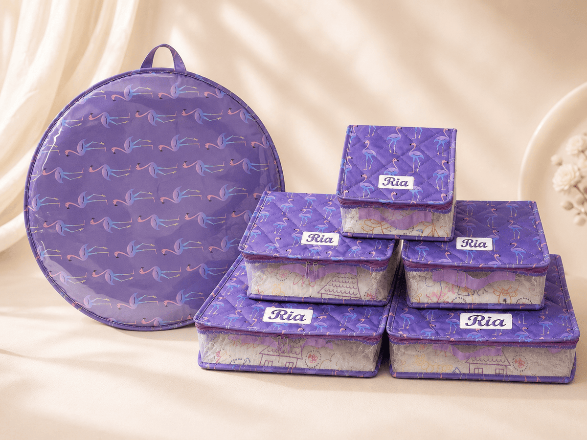 Personalised Flamingo Room Tidy Set