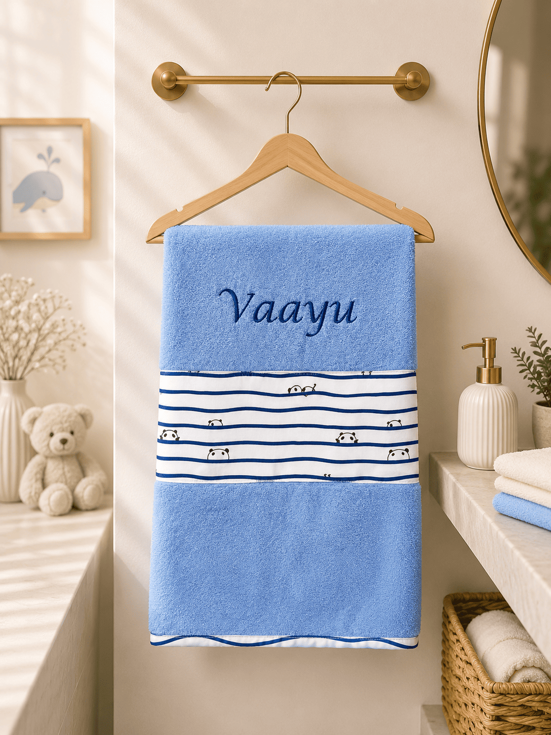 Personalised Floating Panda Towel