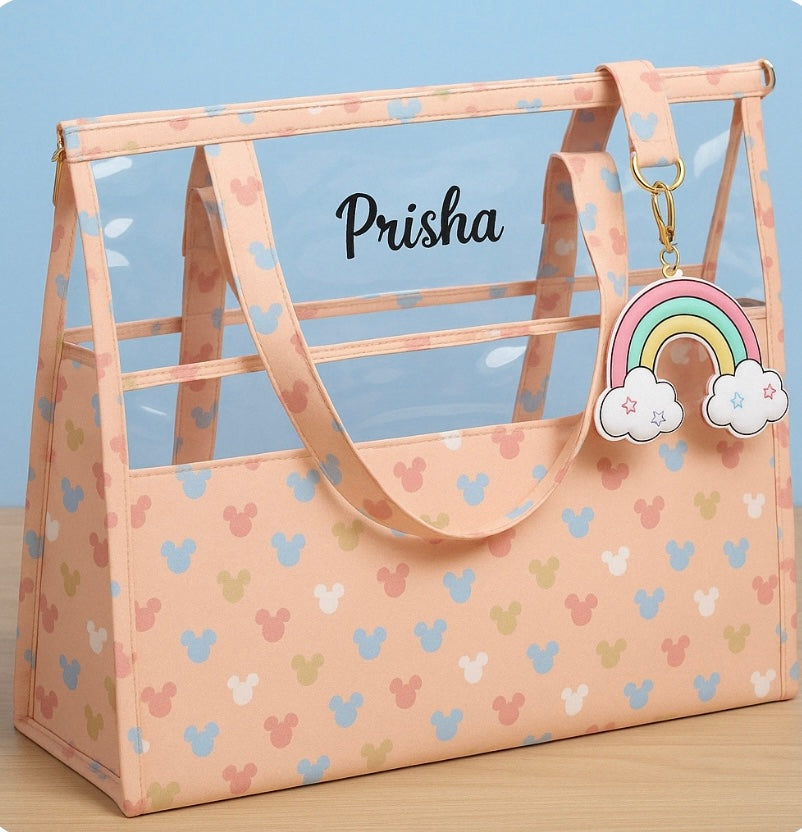 Pink based mickey swimming bag