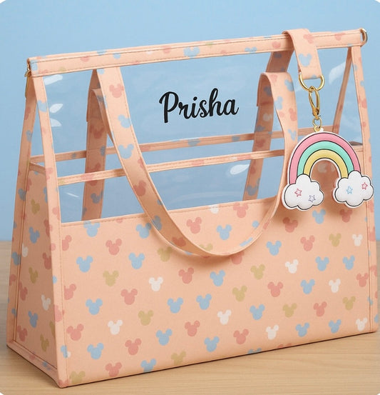 Pink based mickey swimming bag