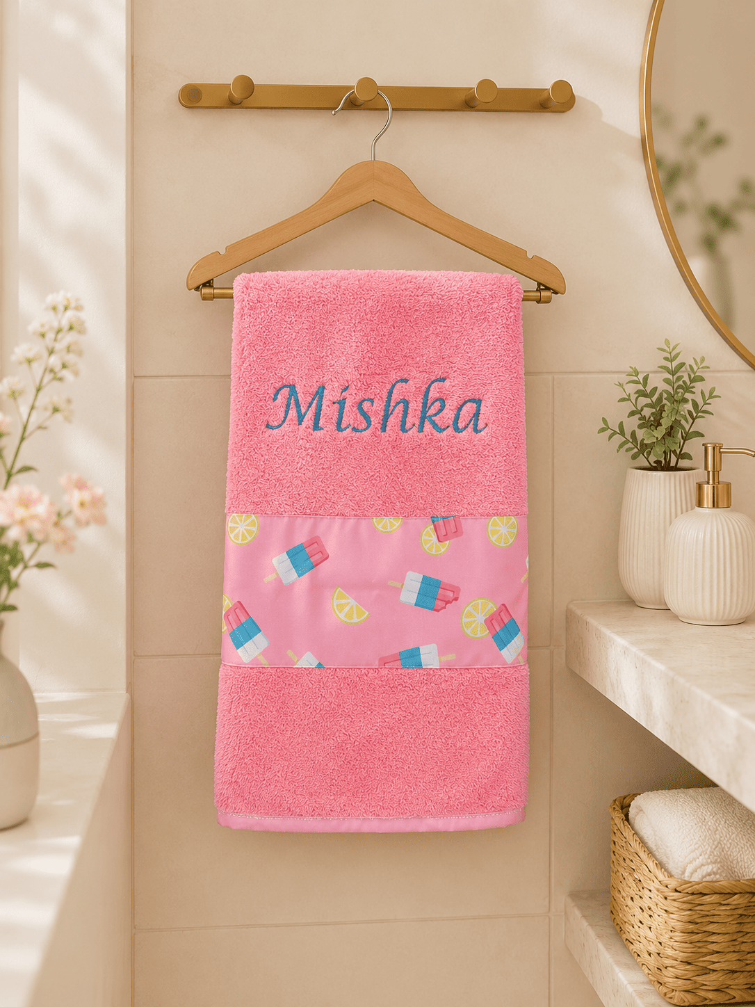 Personalised Icecream Lemon Towel