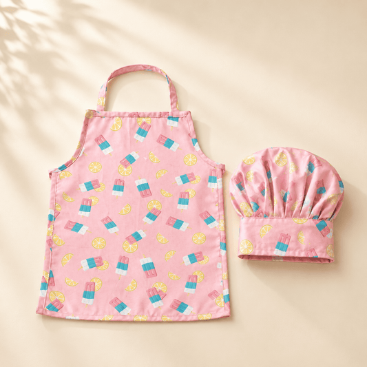 Premium Personalised Kids Icecream Lemon Apron Set