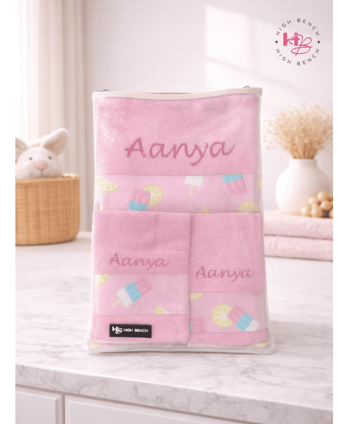 Personalised kids Icecream Lemon Bath Set