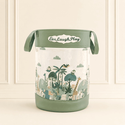Personalized Kids Jungle Friends Toy Storage Bag
