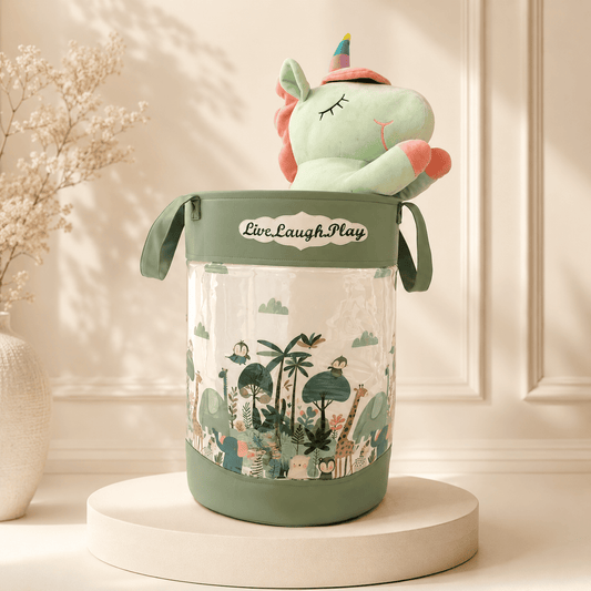Personalized Kids Jungle Friends Toy Storage Bag