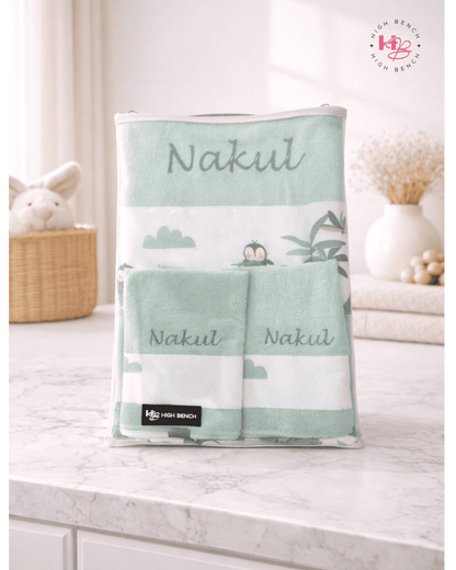 Personalised kids Jungle Friends Bath Set