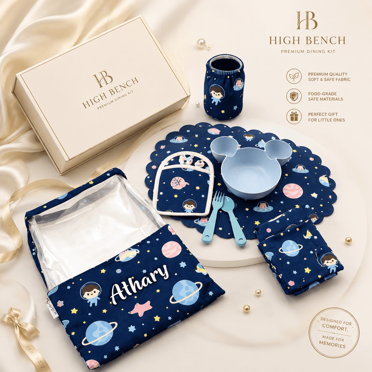 Premium Personalised Kids Little Explorer Dining Kit Set