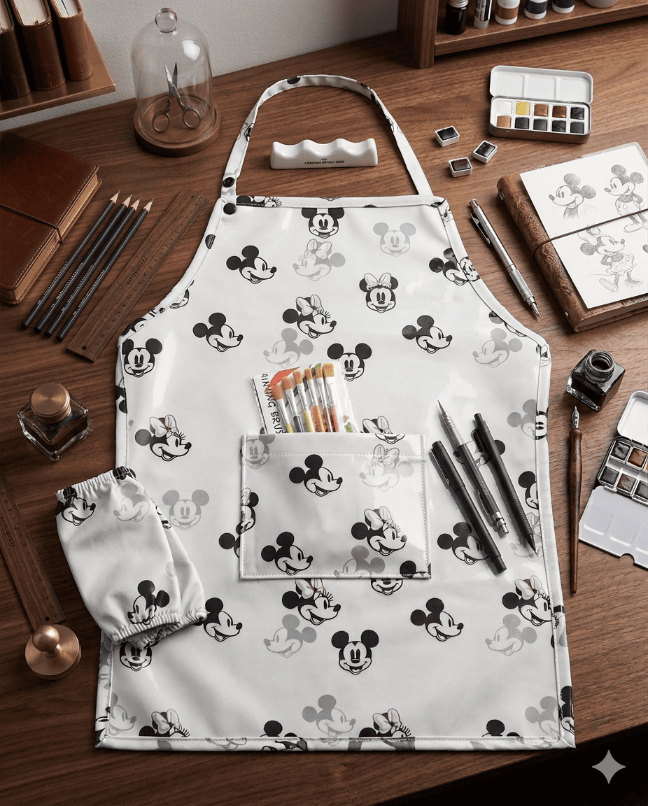 Premium Personalised Kids Mickey Apron Set