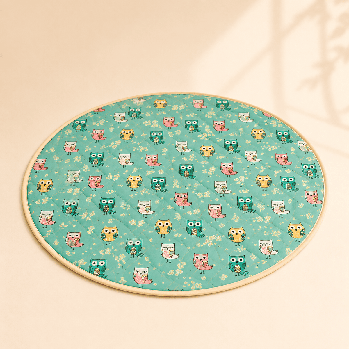 Premium Kids Owl & Daisy Foldable Floor Play Mat