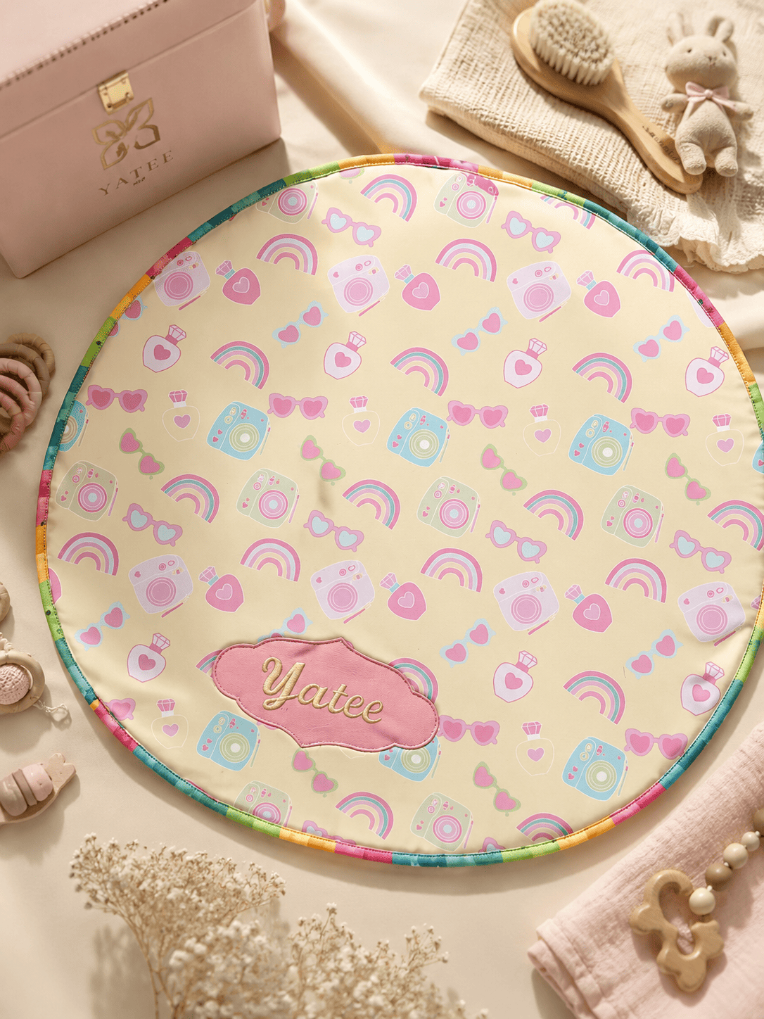 Premium Kids Pastel Vibes Foldable Floor Play Mat
