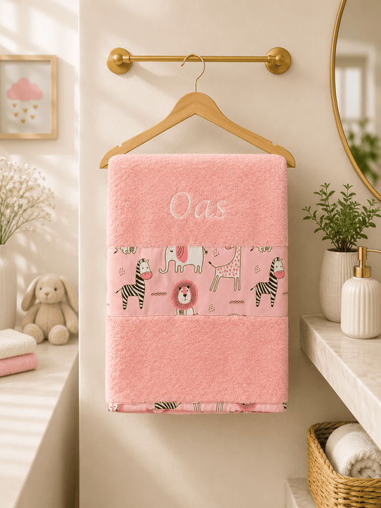 Personalised Pink Jungle Towel