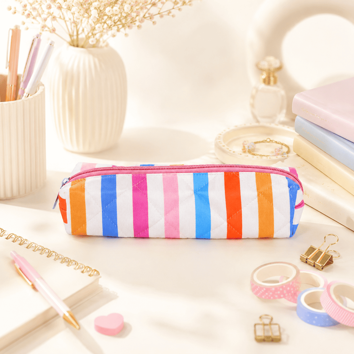 Rainbow Stripes Pencil Pouch
