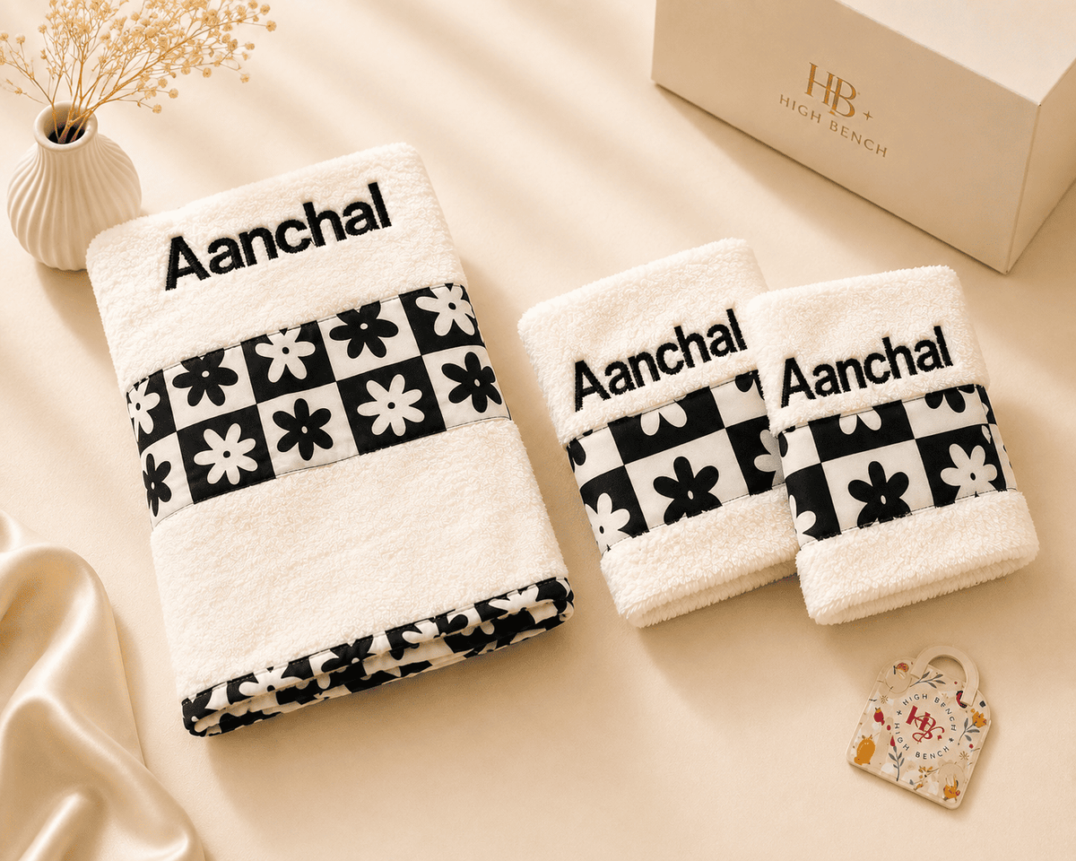 Personalised kids Retro Daisy Bath Set
