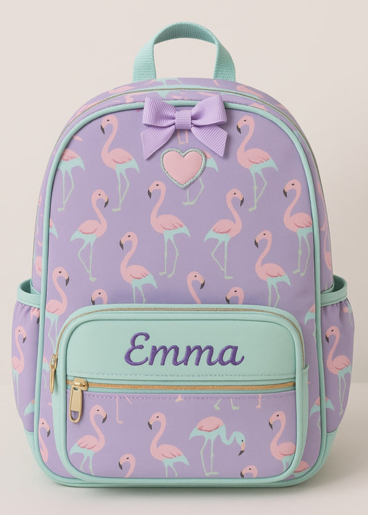 Purple Flamingo School Bag