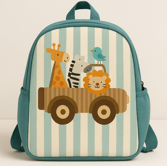 Strip Aanimal Car School Bag