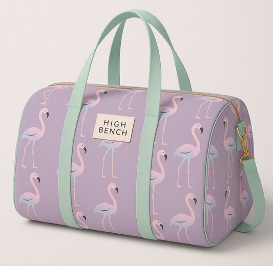 Purple Flamingo Duffle Bag