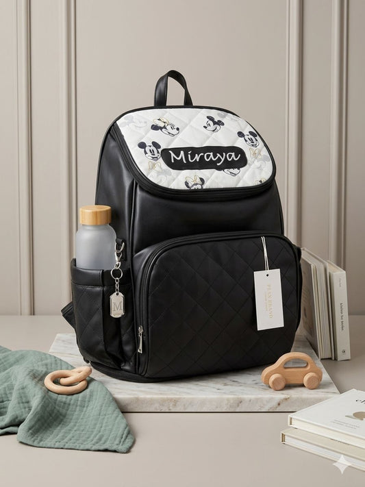 Monochrome Mouse Luxe Diaper Backpack