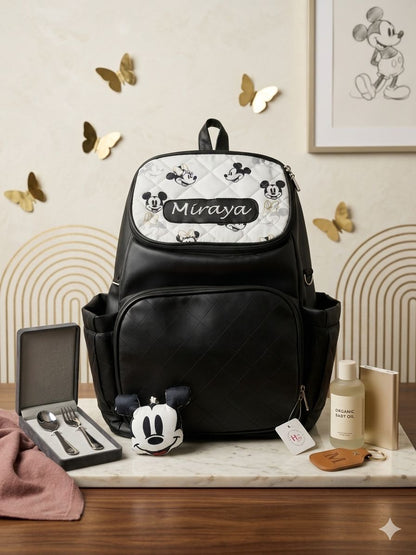 Monochrome Mouse Luxe Diaper Backpack