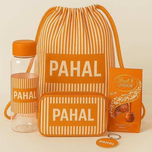 Striped orange swimming bag