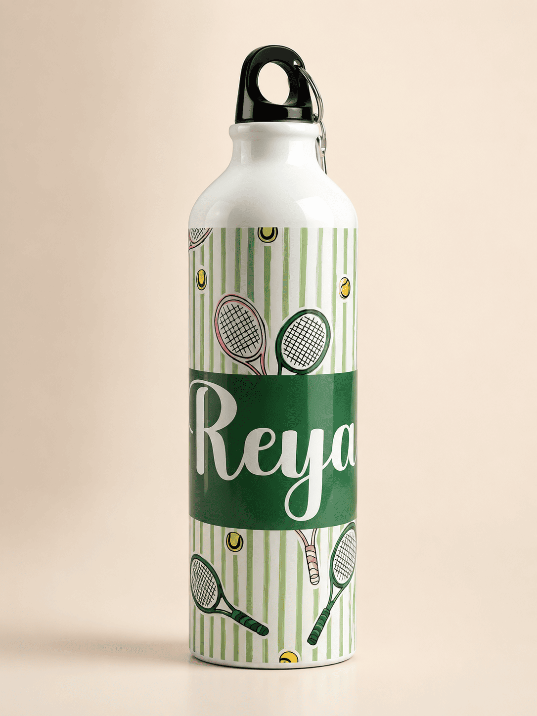 Personalized Tennis Stripe Water Bottle