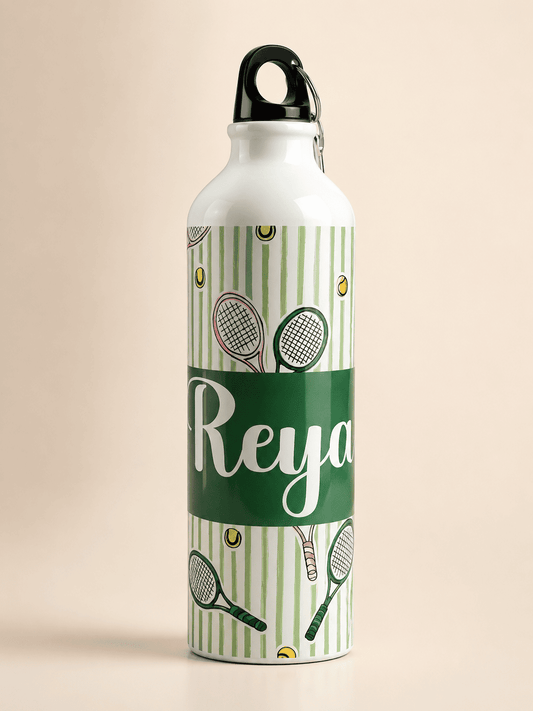 Personalized Tennis Stripe Water Bottle